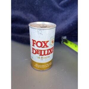 FOX DELUXE BEER 12 OZ STRAIGHT STEEL CAN EMPTY Bottom Opened